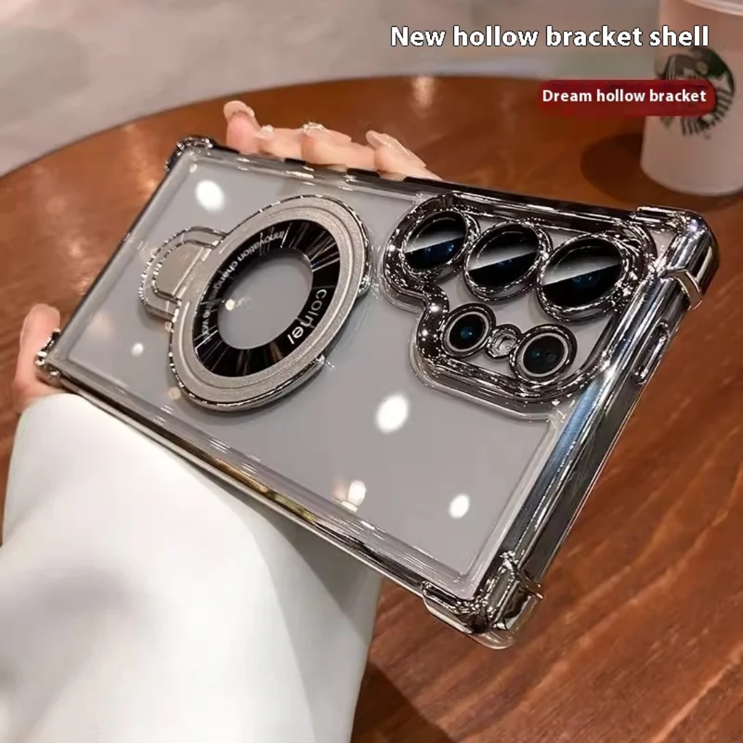 Étui de téléphone en PC translucide magnétique de luxe avec charge sans fil, support antichoc pour Samsung – Image 3