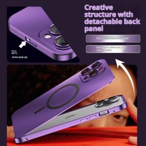 🔥 Étui Magnétique de Luxe en Aluminium – En Cadre métallique pour iPhone