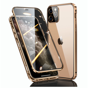 🔒 Coque Magnétique Double Face en Métal – Protection Intégrale 360° avec Verre Trempé Pour IPhone