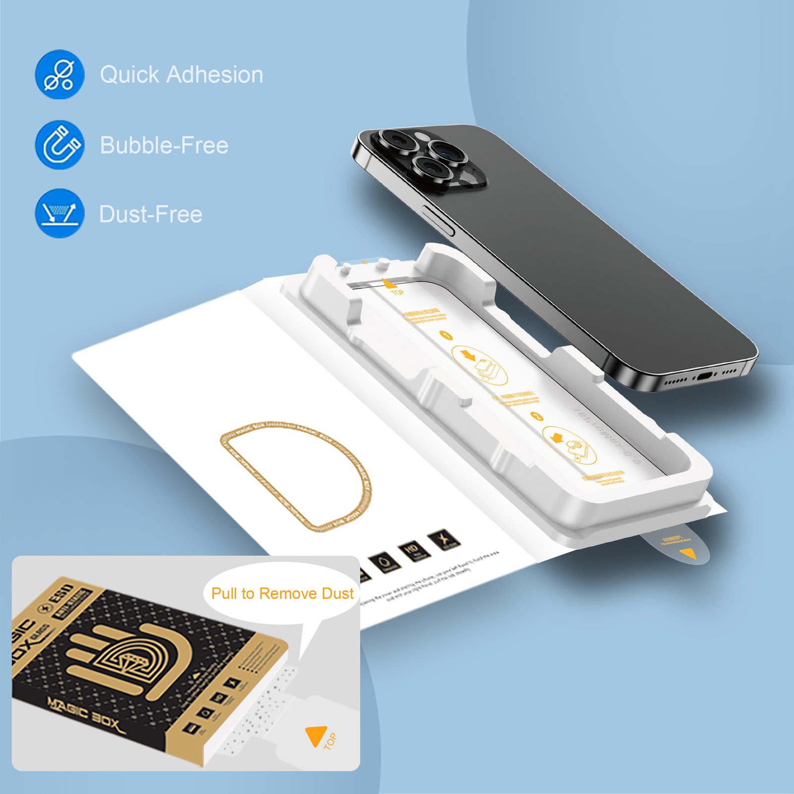 🛡️ Kit de Protection d’Écran Original Box – Verre Trempé 9H avec Applicateur Facile – Image 2